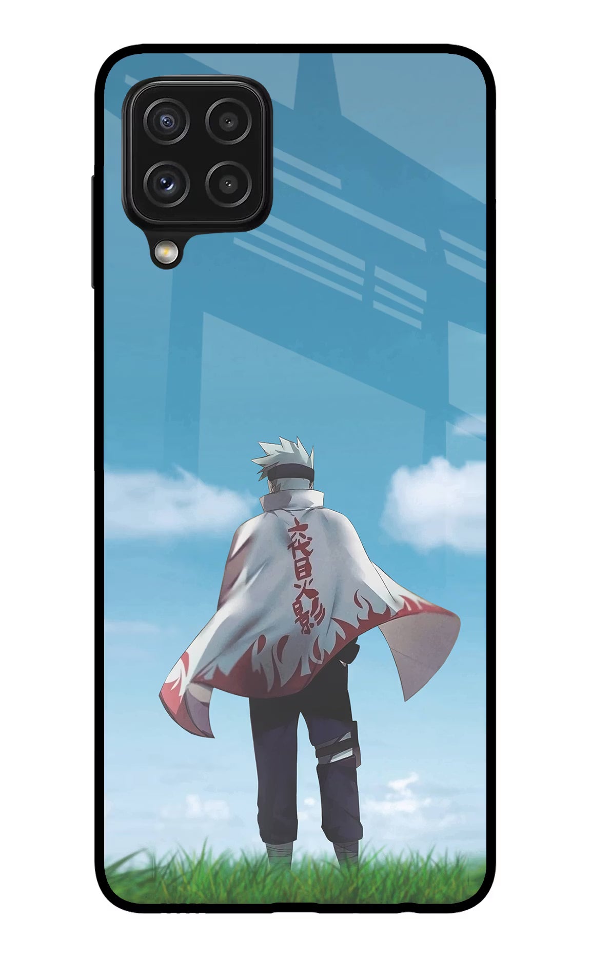 Kakashi Samsung A22 4G Glass Case Back Cover by Casekaro
