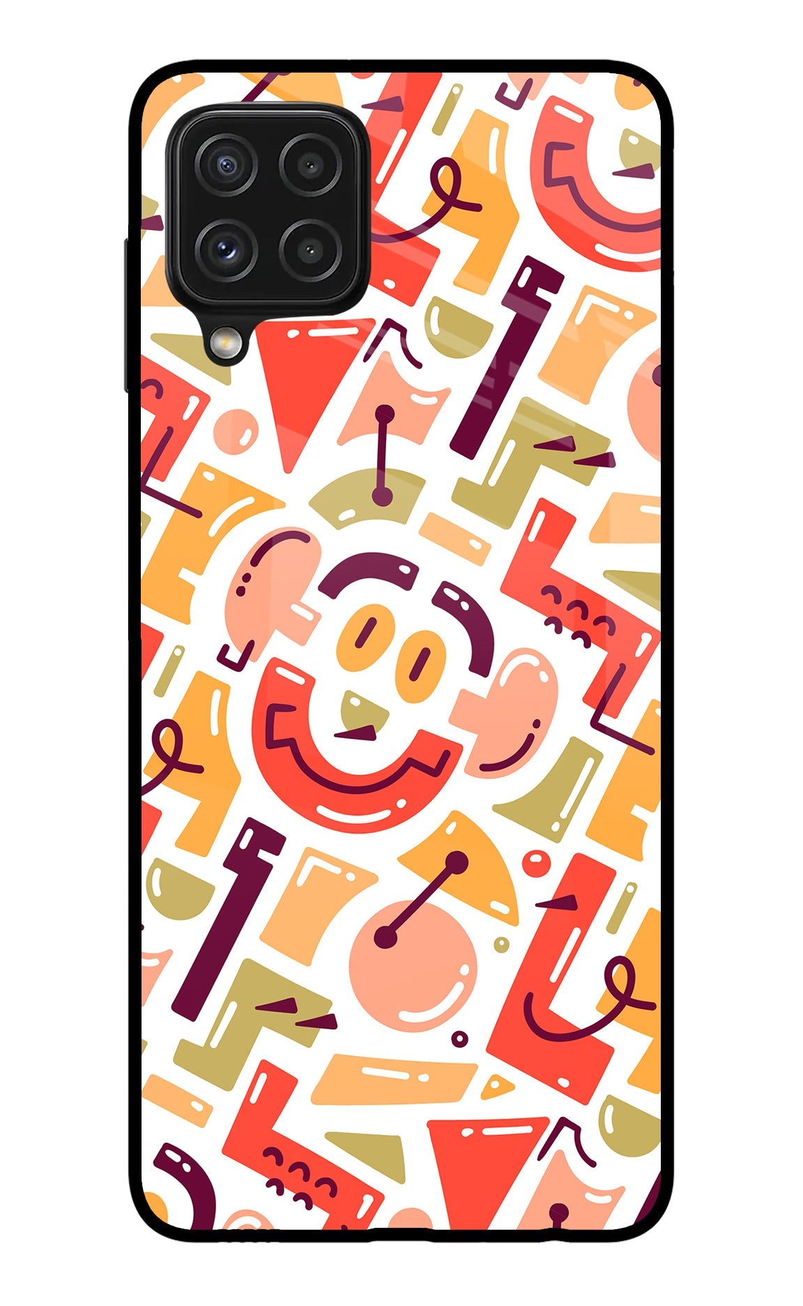 Doodle Pattern Samsung A22 4G Glass Case