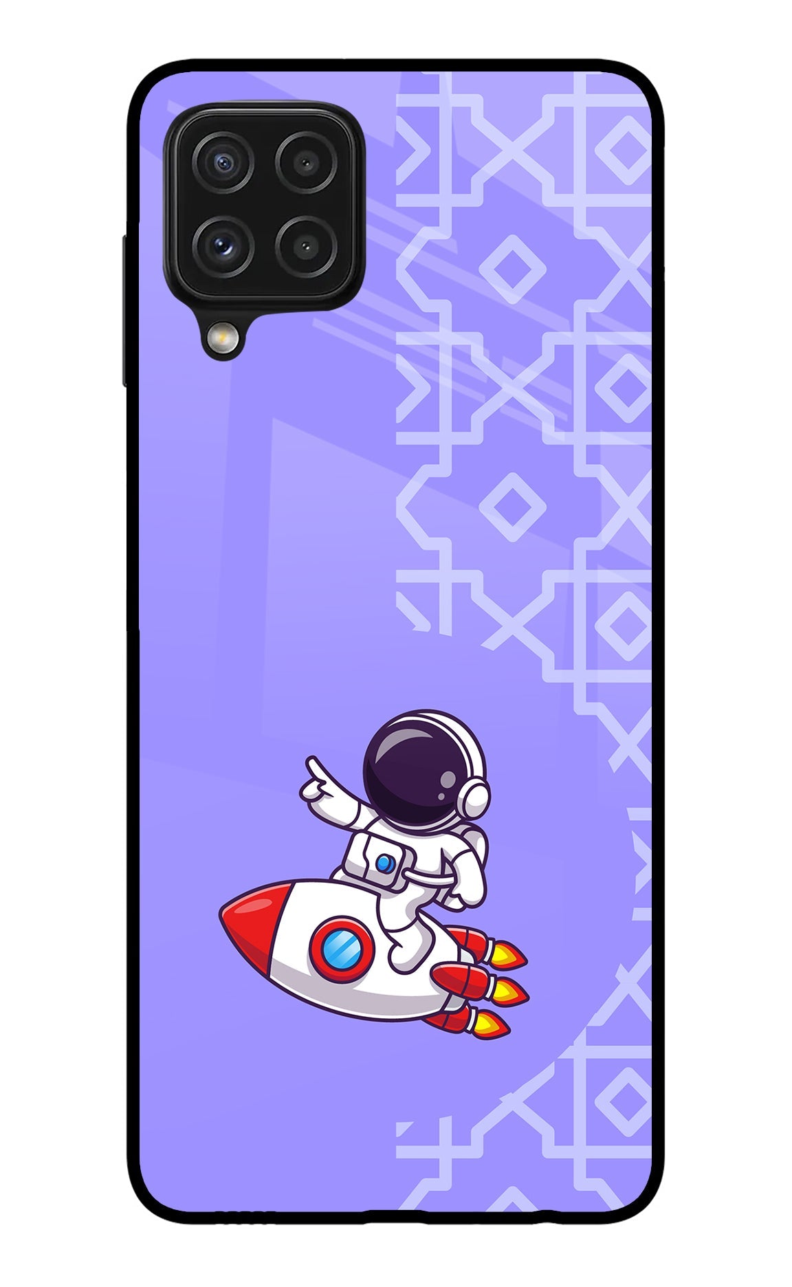 Cute Astronaut Samsung A22 4G Glass Case