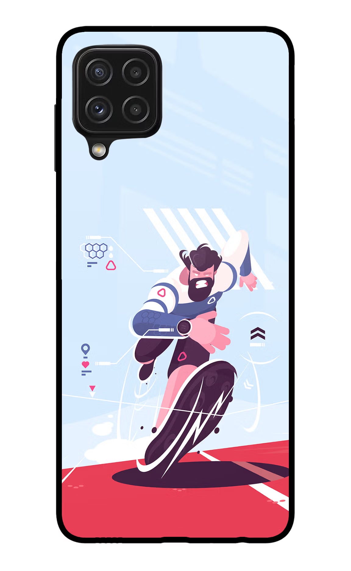 Run Pro Samsung A22 4G Glass Case Back Cover by Casekaro