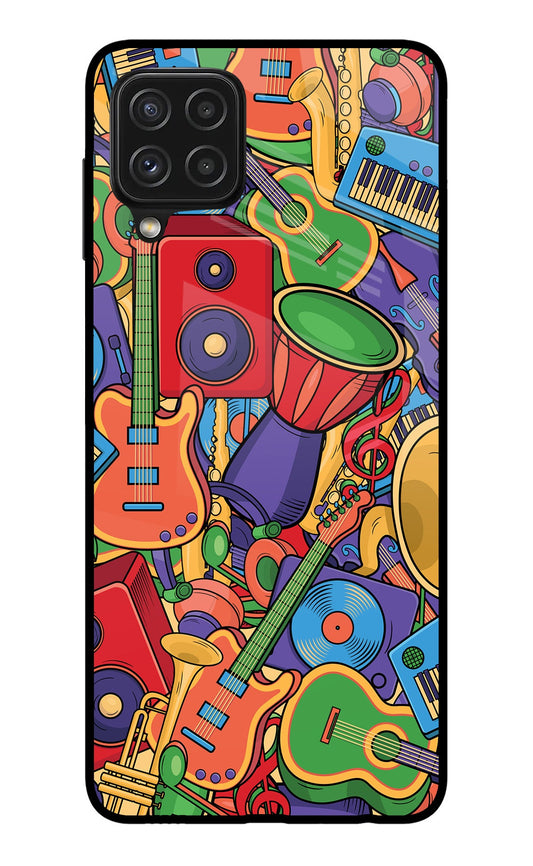 Music Instrument Doodle Samsung A22 4G Glass Case