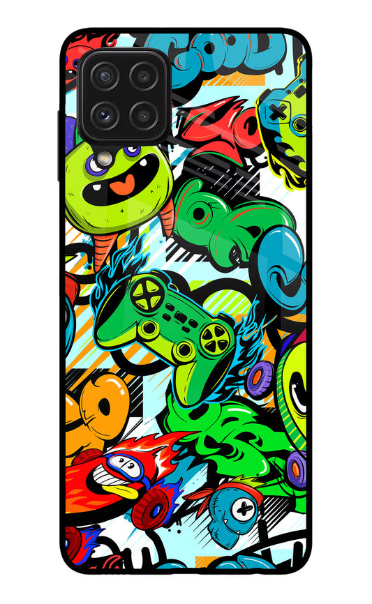 Game Doodle Samsung A22 4G Glass Case