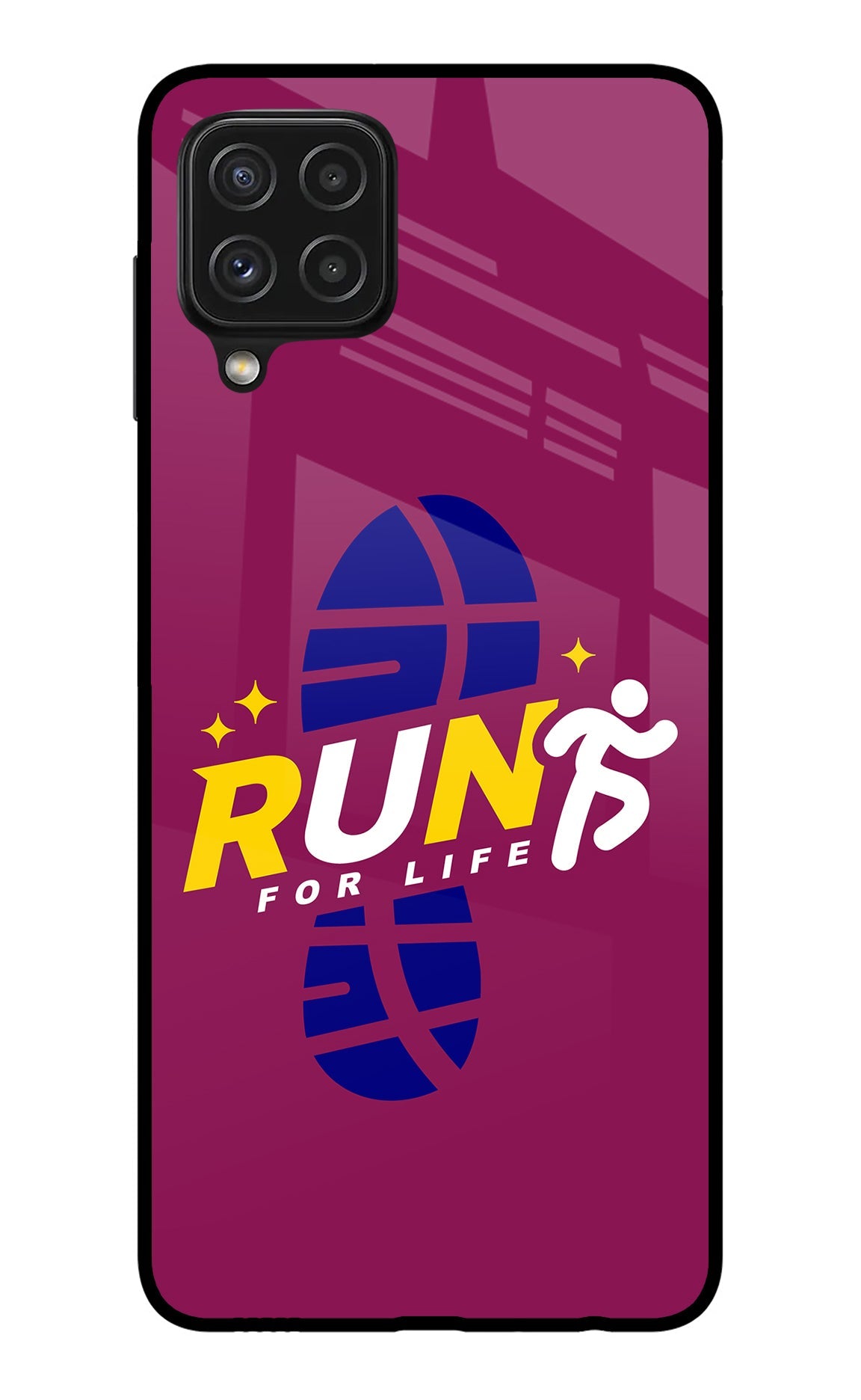 Run for Life Samsung A22 4G Glass Case