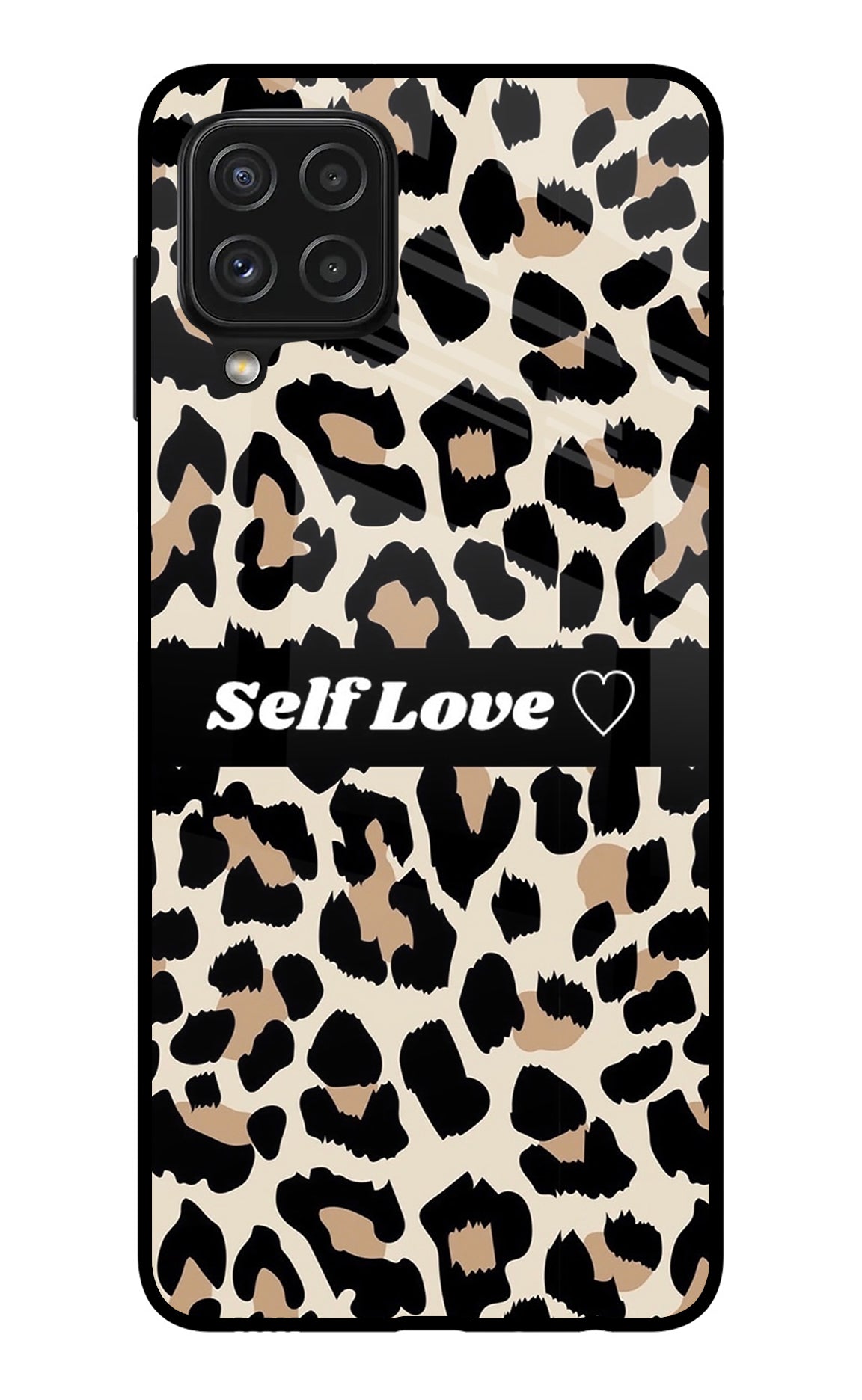 Leopard Print Self Love Samsung A22 4G Glass Case