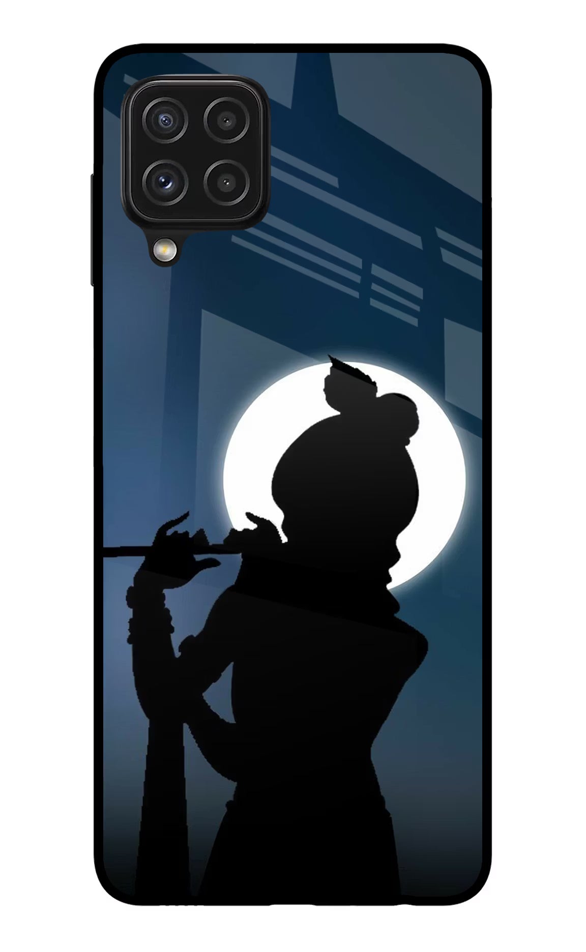 Shri Krishna Silhouette Samsung A22 4G Glass Case Back Cover by Casekaro