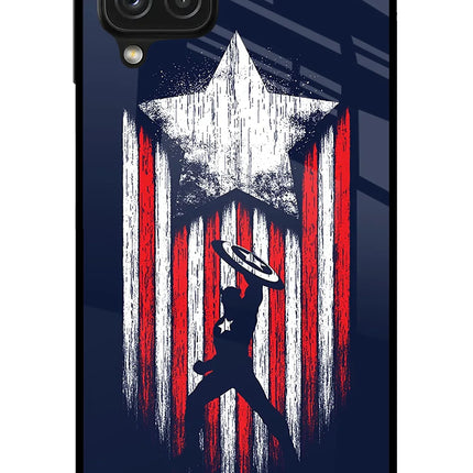 Captain America Marvel Art Samsung A22 4G Glass Case