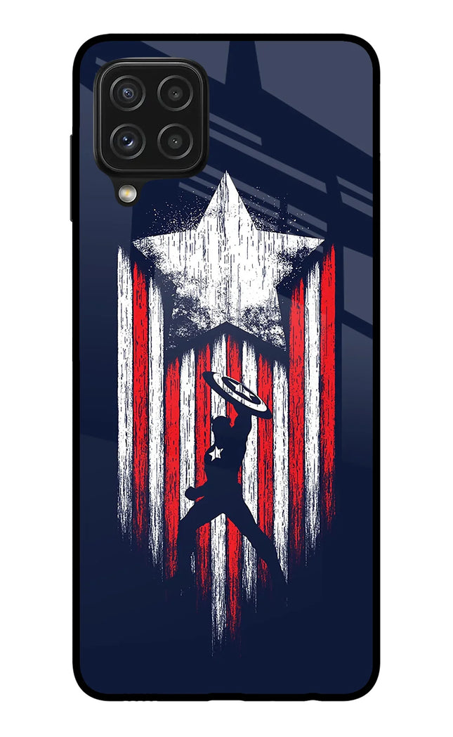 Captain America Marvel Art Samsung A22 4G Glass Case