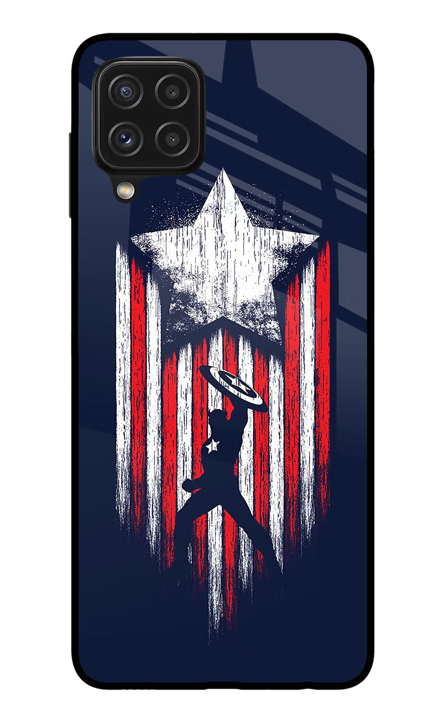 Captain America Marvel Art Samsung A22 4G Back Cover, Glass case