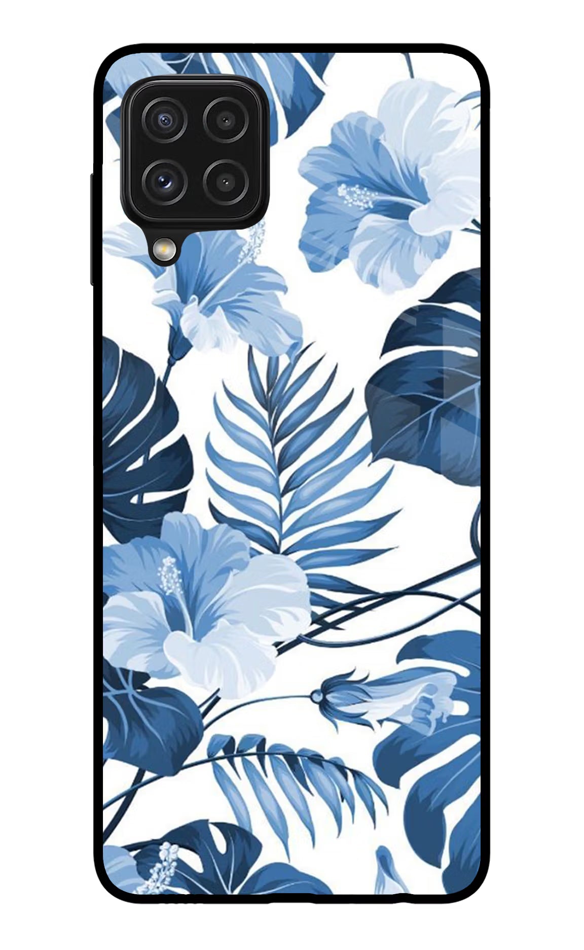 Fabric Art Samsung A22 4G Glass Case Back Cover by Casekaro