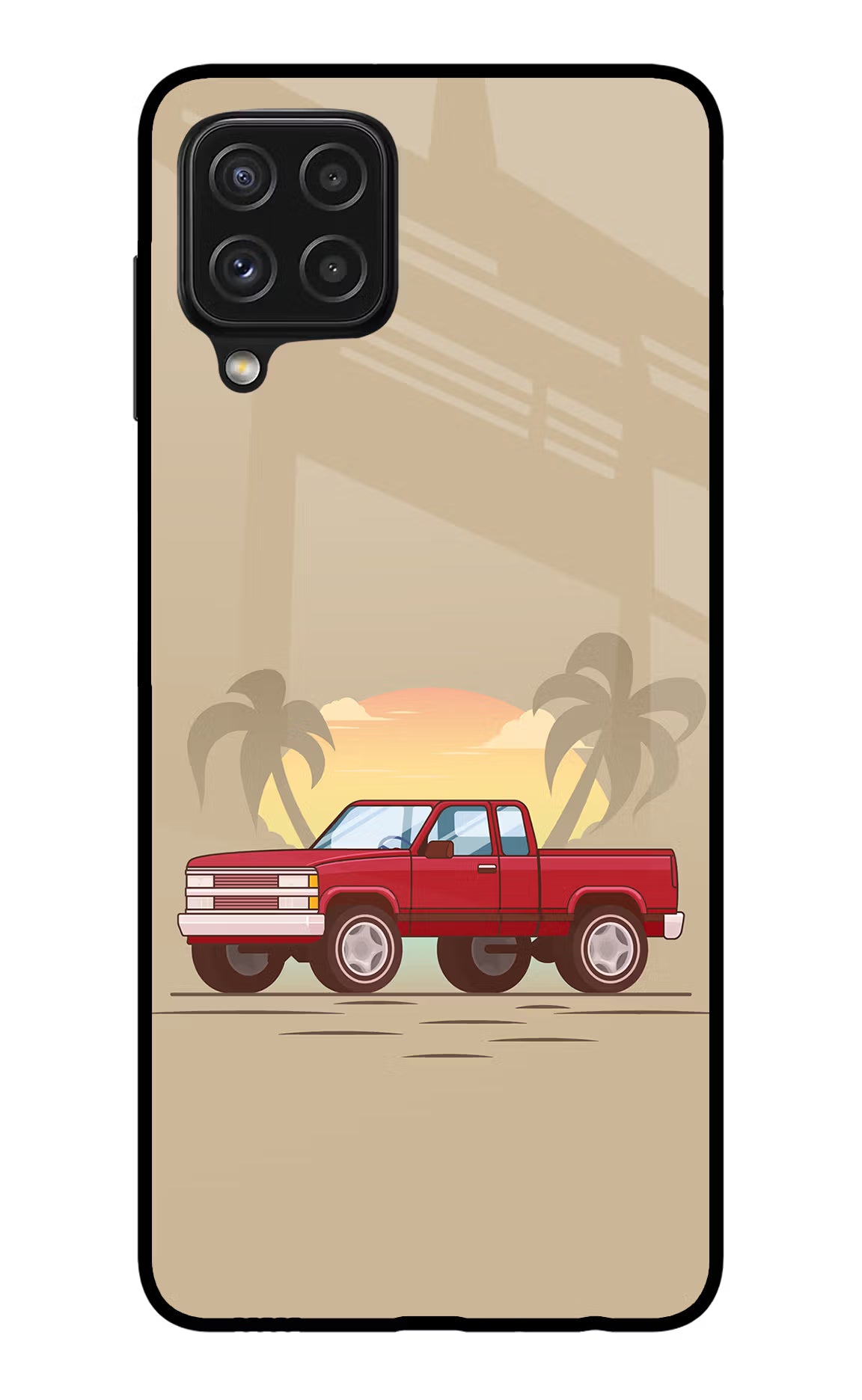 Desert Classic Drive Samsung A22 4G Glass Case Back Cover by Casekaro