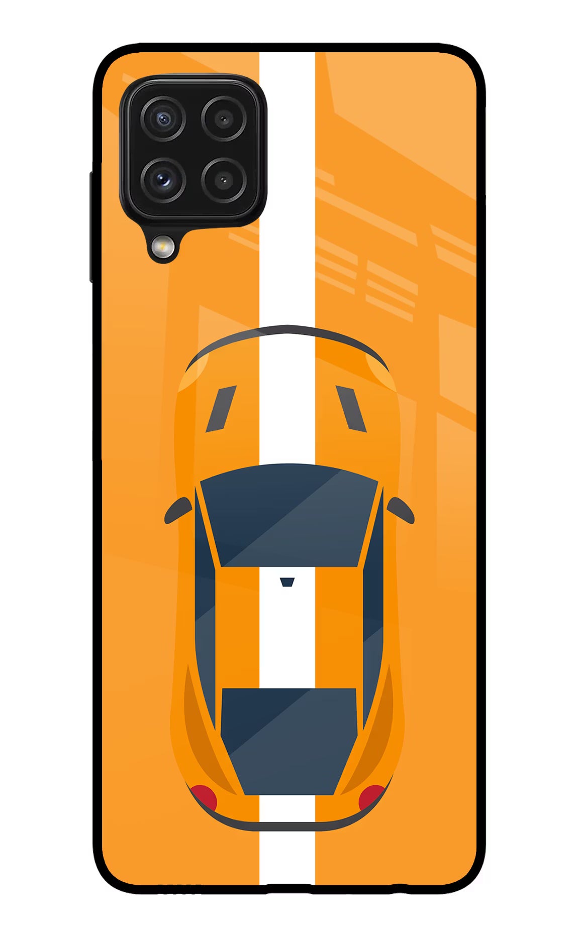 Highway Pursuit Samsung A22 4G Glass Case Back Cover by Casekaro