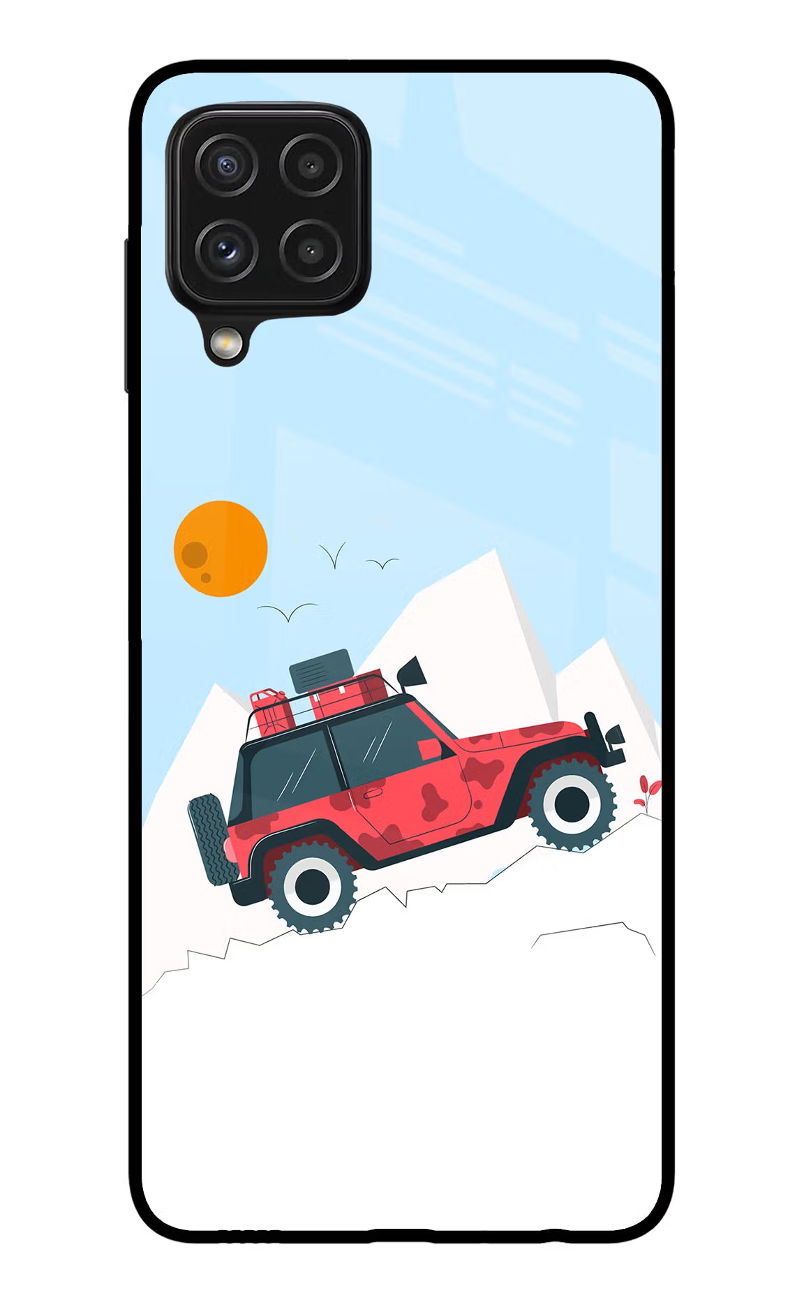 Mountain Trail Beast Samsung A22 4G Glass Case Back Cover by Casekaro