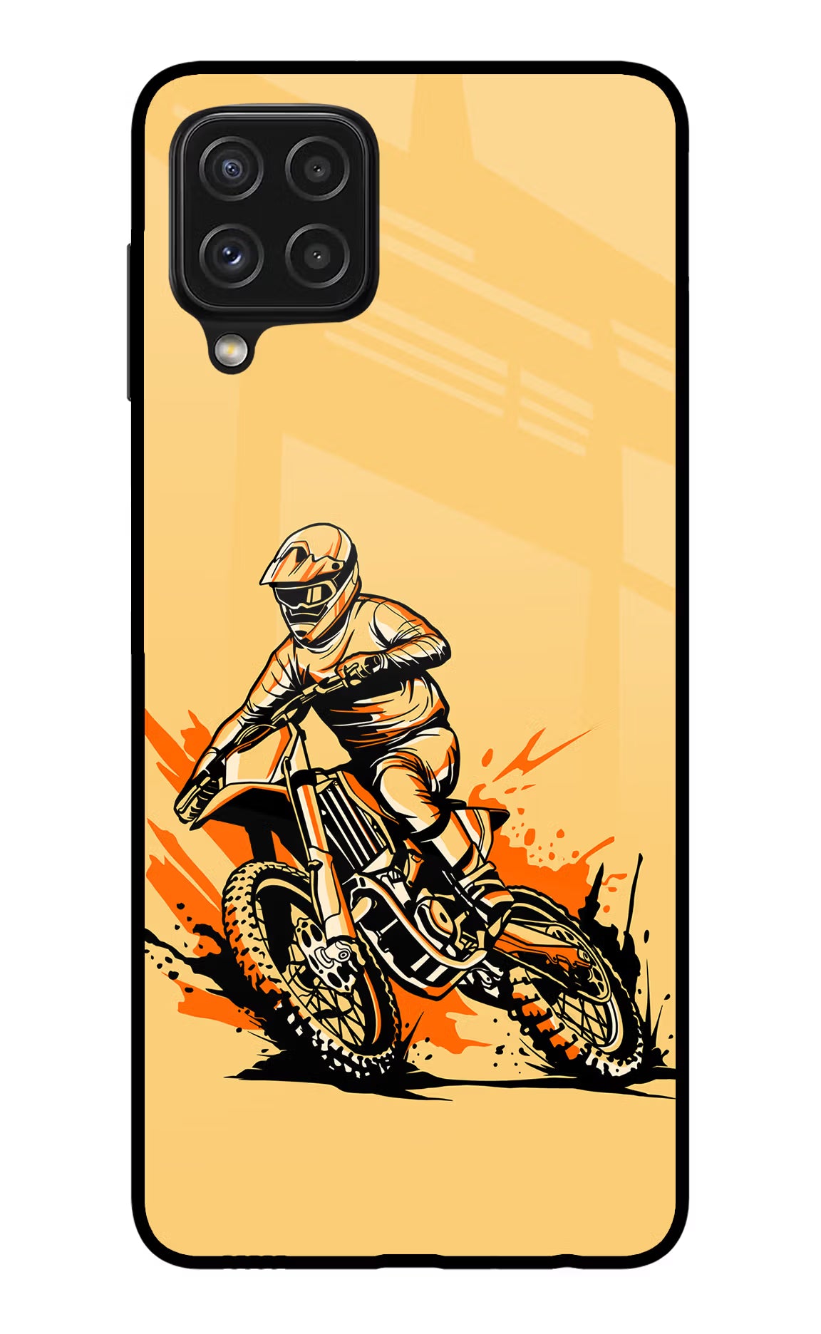 Off-Road Fury Samsung A22 4G Glass Case Back Cover by Casekaro