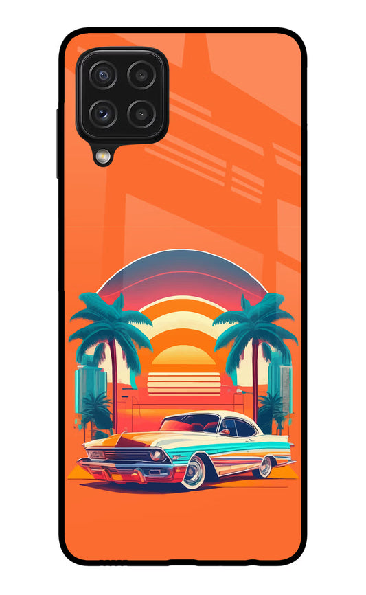 Palm Drive 80s Samsung A22 4G Glass Case