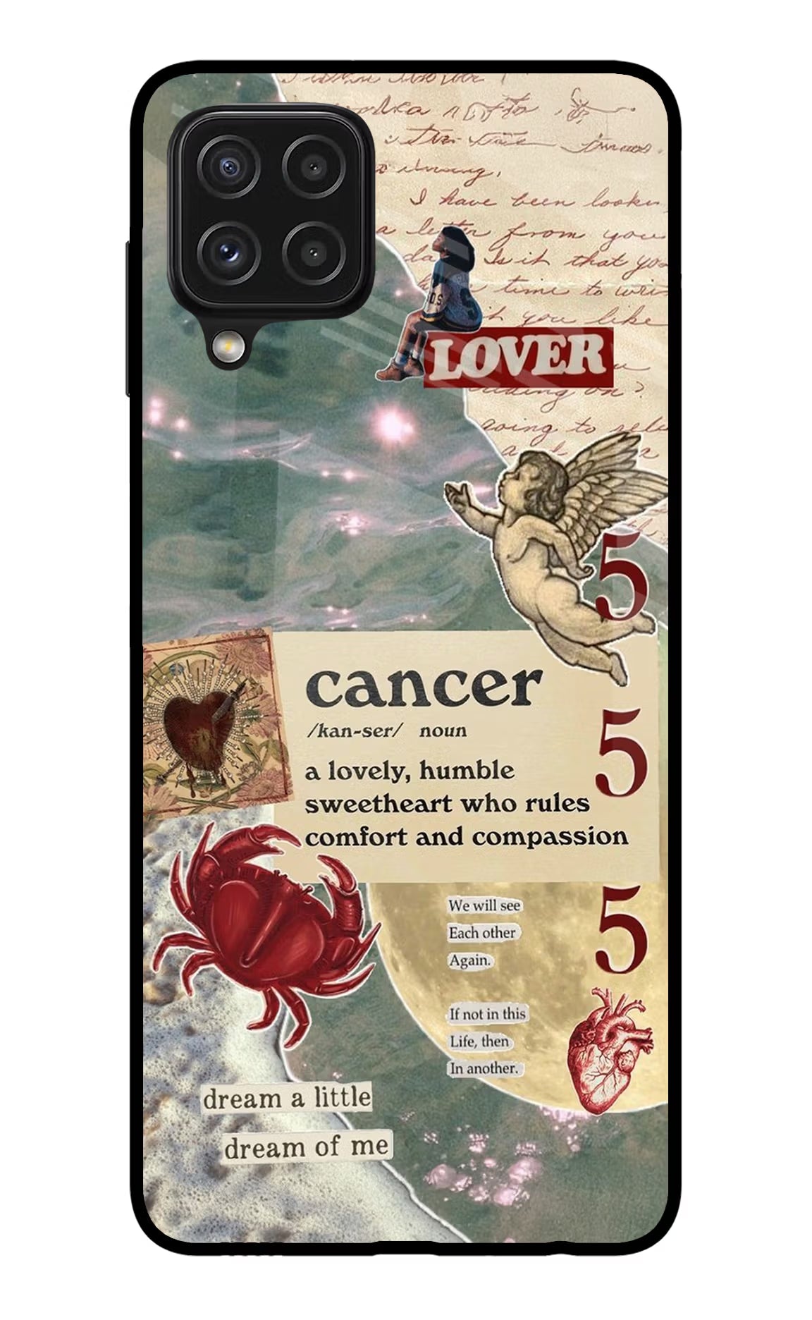 Cancer Zodiac Samsung A22 4G Glass Case Back Cover by Casekaro