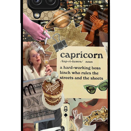 Capricorn Zodiac Samsung A22 4G Glass Case
