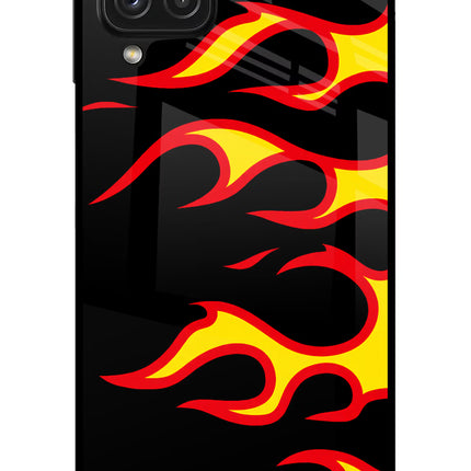Side Sweep Flames Samsung A22 4G Glass Case