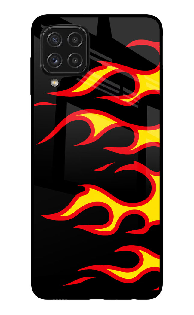 Side Sweep Flames Samsung A22 4G Glass Case