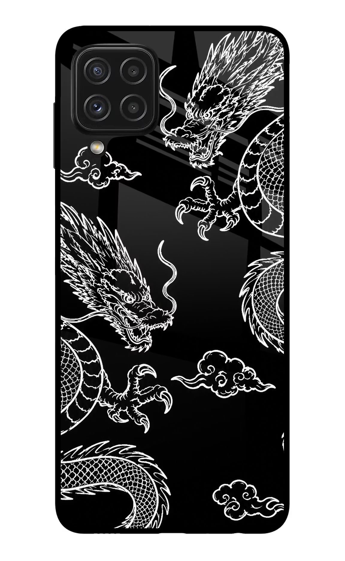 Twin Dragons Samsung A22 4G Glass Case