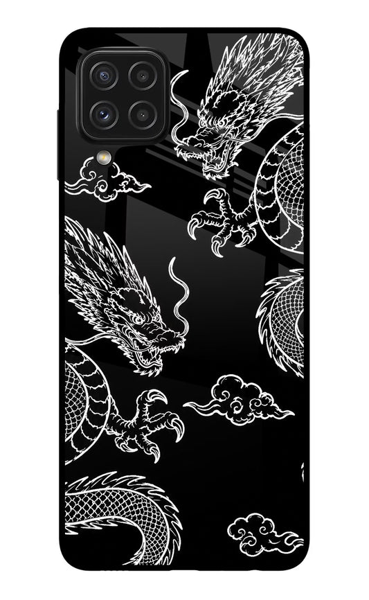 Twin Dragons Samsung A22 4G Glass Case