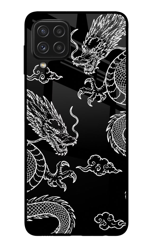 Twin Dragons Samsung A22 4G Glass Case