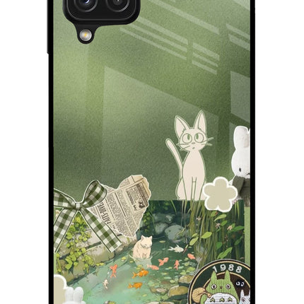Aesthetic anime Samsung A22 4G Glass Case