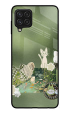 Aesthetic anime Samsung A22 4G Glass Case
