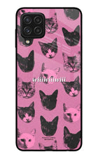 Pink Cats Samsung A22 4G Glass Case