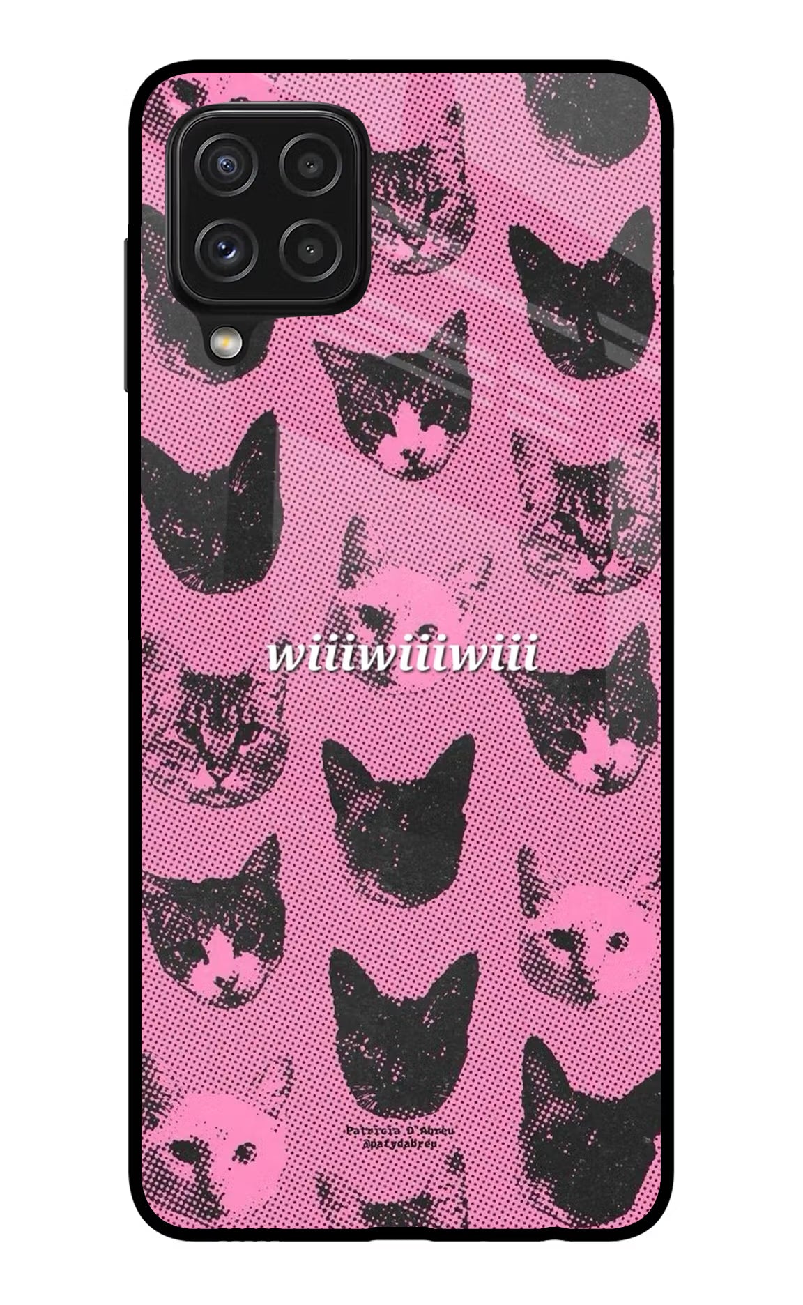 Pink Cats Samsung A22 4G Glass Case