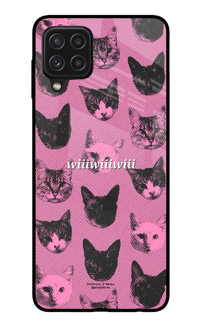 Pink Cats Samsung A22 4G Glass Case