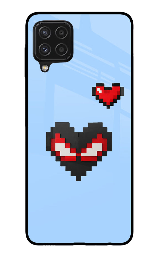 Peter Heart Samsung A22 4G Glass Case