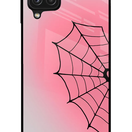 Pink Web Samsung A22 4G Glass Case