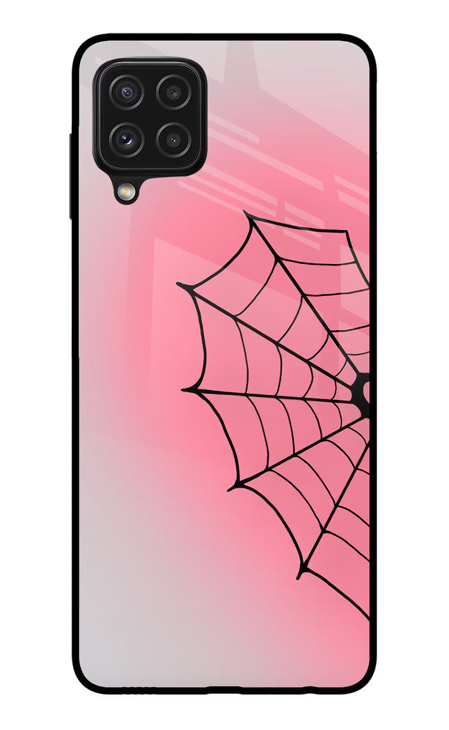 Pink Web Samsung A22 4G Glass Case