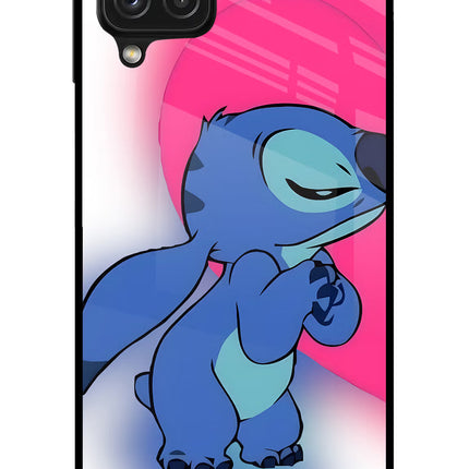 Stitch Hug Samsung A22 4G Glass Case