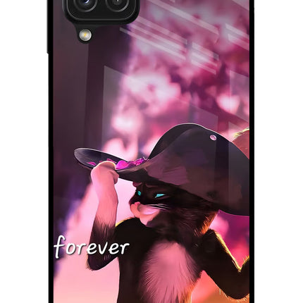 Forever Cat Samsung A22 4G Glass Case