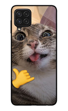 Silly Cat Call Samsung A22 4G Glass Case