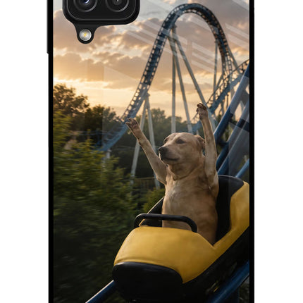 Rollercoaster Dog Samsung A22 4G Glass Case