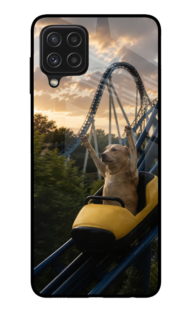 Rollercoaster Dog Samsung A22 4G Glass Case