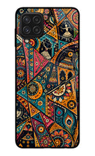 Folk Print Samsung A22 4G Glass Case