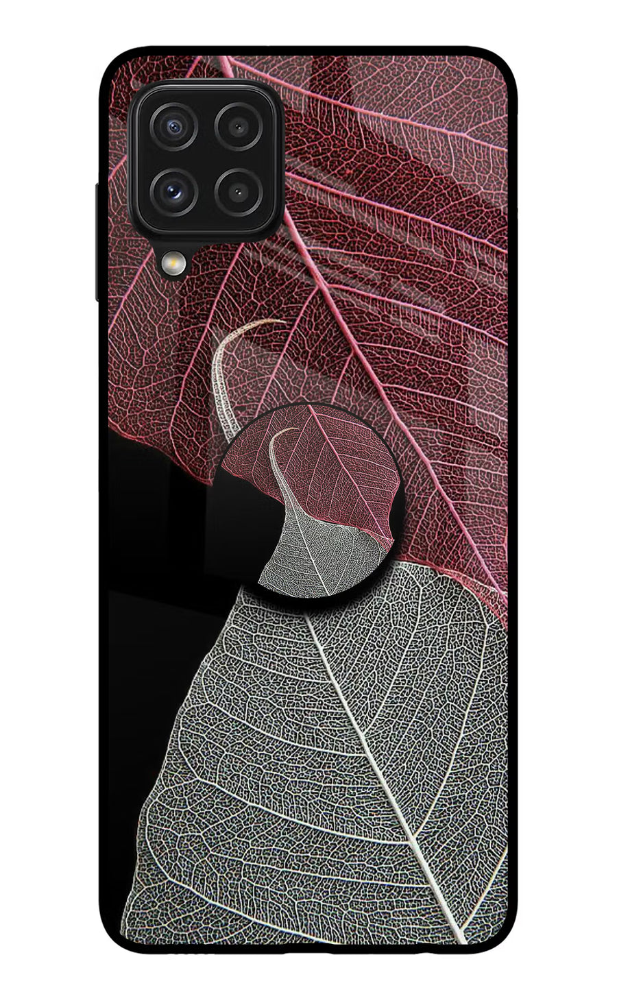 Leaf Pattern Samsung A22 4G Pop Case, Glass case