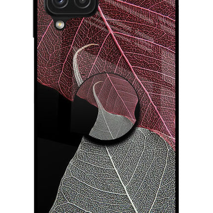 Leaf Pattern Samsung A22 4G Glass Case