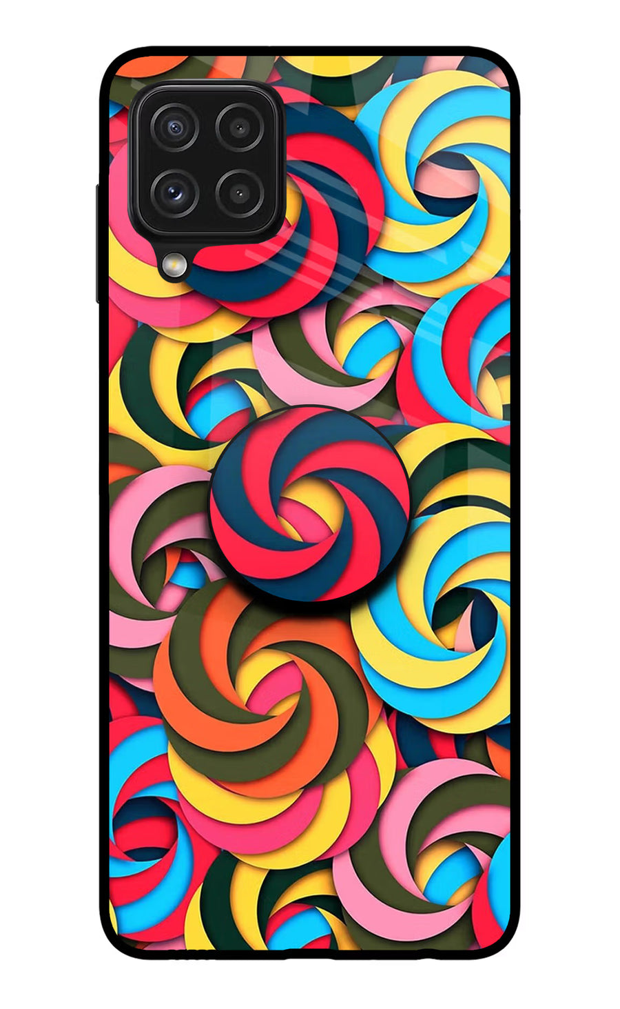 Spiral Pattern Samsung A22 4G Pop Case, Glass case