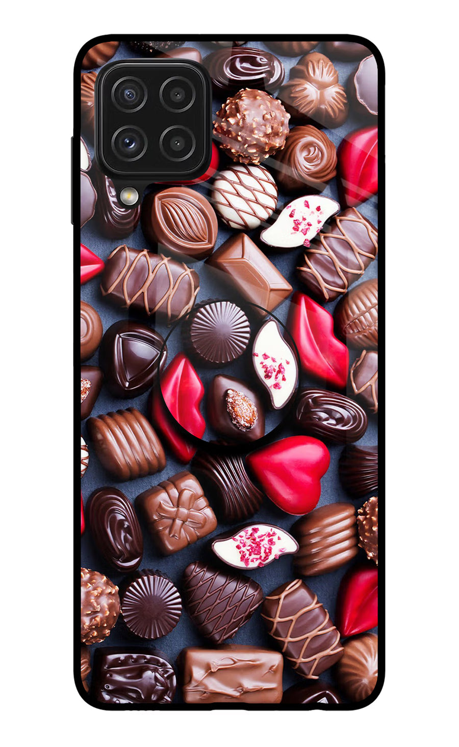 Chocolates Samsung A22 4G Pop Case, Glass case
