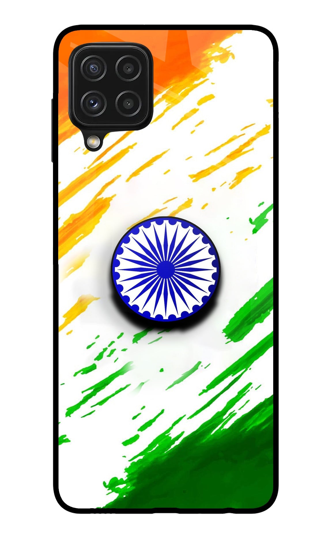 Indian Flag Ashoka Chakra Samsung A22 4G Glass Case