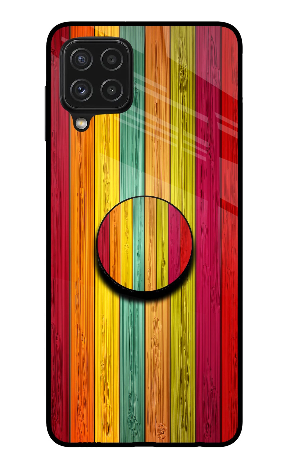 Multicolor Wooden Samsung A22 4G Pop Case