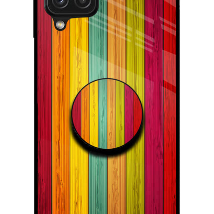 Multicolor Wooden Samsung A22 4G Pop Case by Casekaro