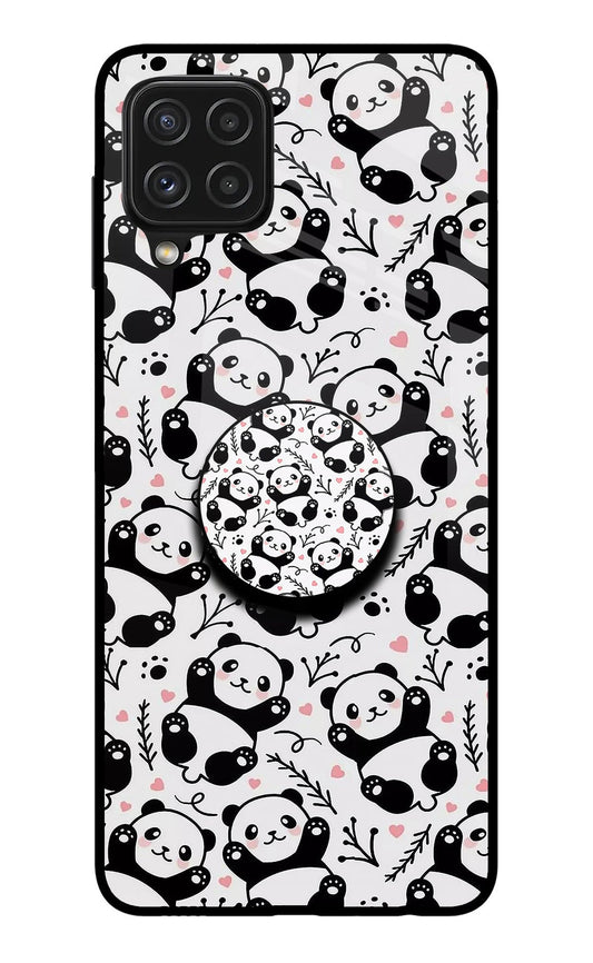 Cute Panda Samsung A22 4G Glass Case