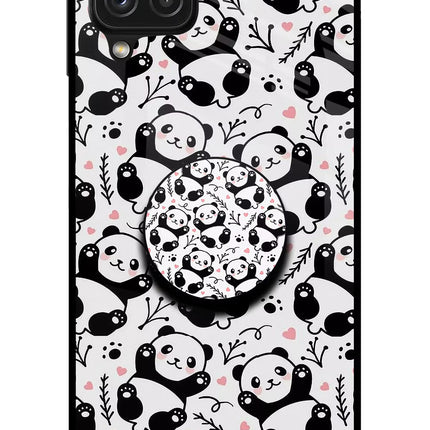 Cute Panda Samsung A22 4G Glass Case