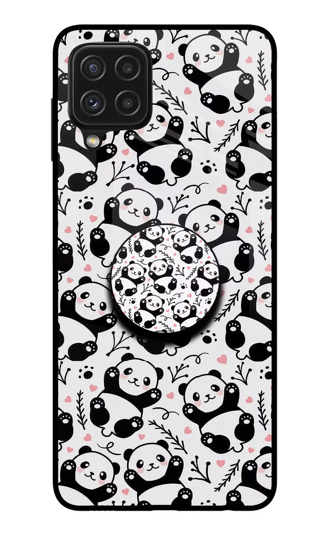 Cute Panda Samsung A22 4G Glass Case