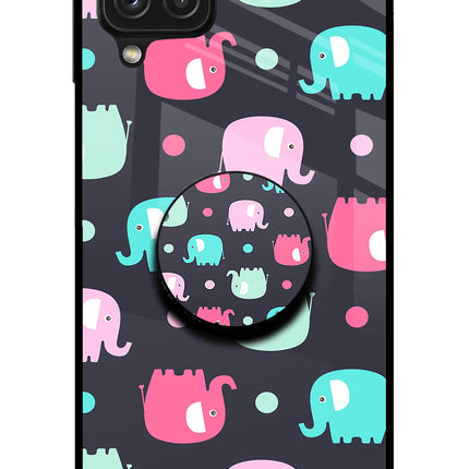 Baby Elephants Samsung A22 4G Glass Case